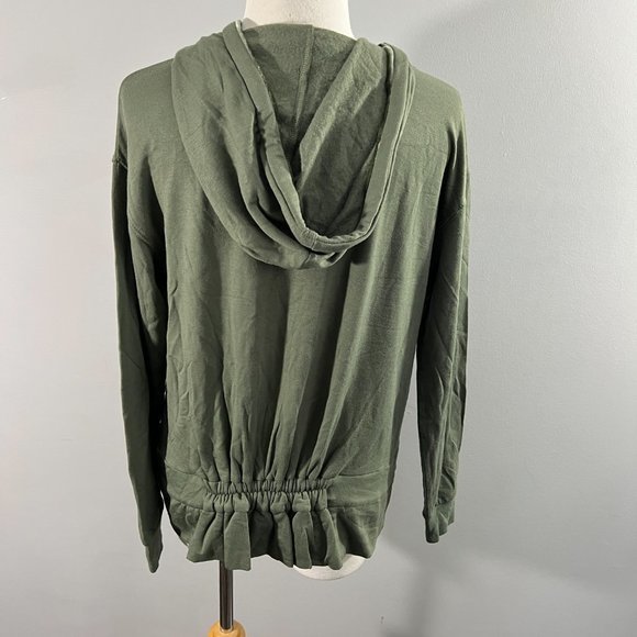 NWT SPLENDID Olive Green Hooded Sweater with Rose (XS) - Picture 5 of 8
